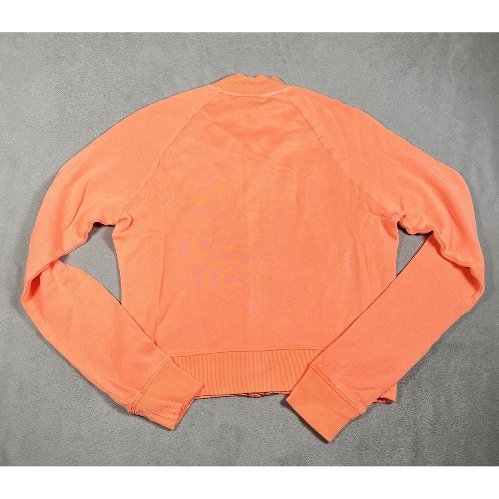 NWT SKIMS Light French Terry Shrunken Zip Up Jacket Women M Neon Orange Crop - Picture 6 of 8